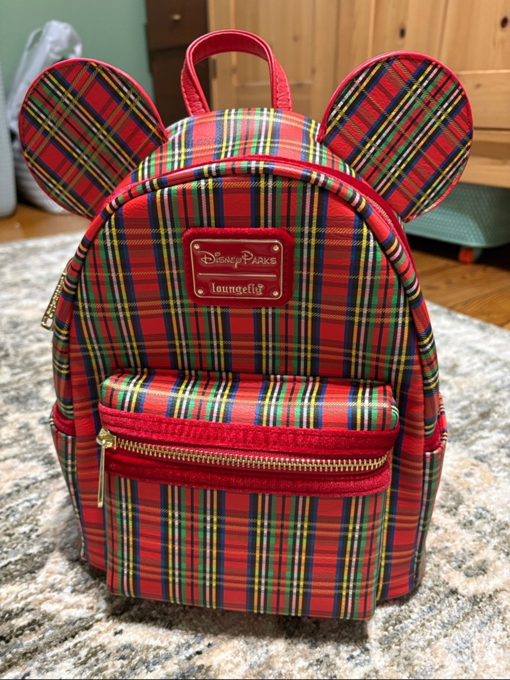 Plaid Disney Ear Loungefly Backpack